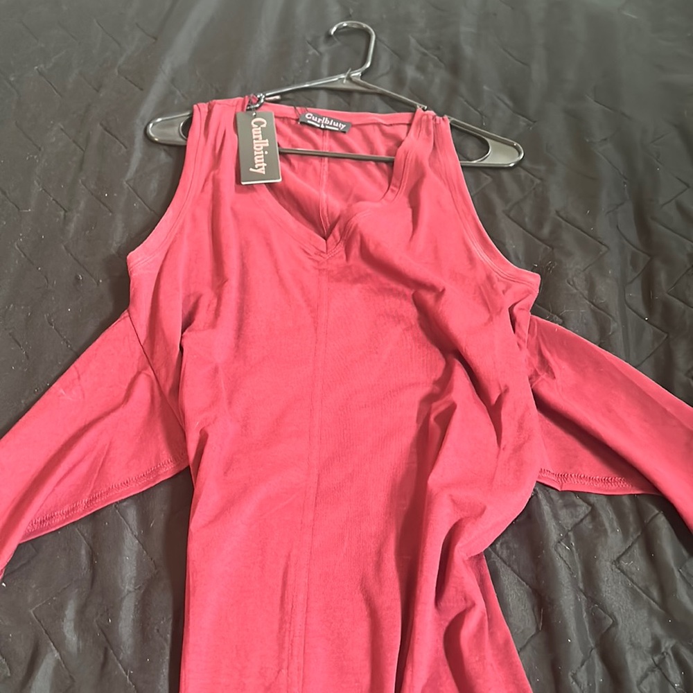 Curlbiuty Maroon LongSleeve Dress